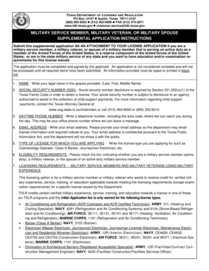 Texas Military Service Member Supplemental Application