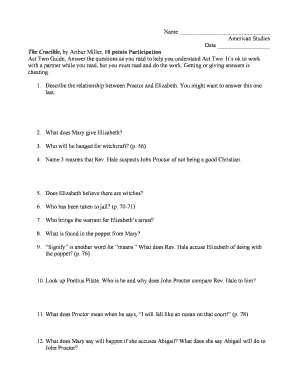 The Crucible Act Two Study Guide