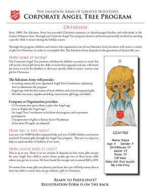 The Salvation Army Corporate Angel Tree Program Registration