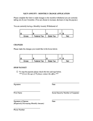 NJCF Annuity Monthly Change Application