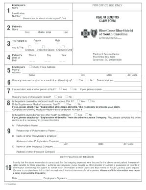 Health Benefits Claim Form