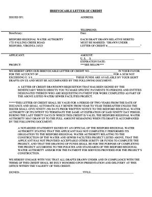 Irrevocable Letter of Credit