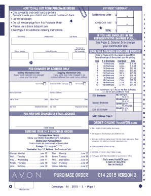 Avon Brochure Order Form