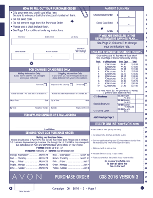 Avon Brochure Order Form
