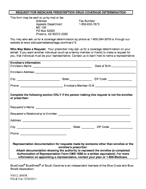 Medicare Prescription Drug Coverage Determination Form