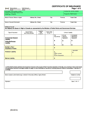 Certificate of Insurance