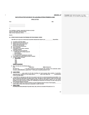 Draft Offer Letter for Lease Agreement