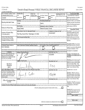 Executive Branch Financial Disclosure Report