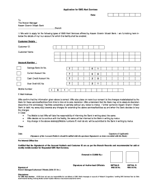 Application for SMS Alert Services
