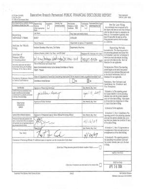 SF 278 Executive Branch Financial Disclosure Report