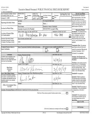 US Federal Financial Disclosure Report