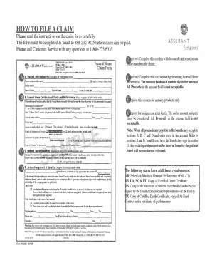 Funeral Claim Form