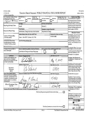 US Federal Financial Disclosure Report