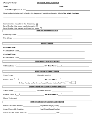 Household Change Form