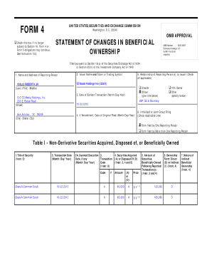 SEC Form 4 Statement of Changes in Beneficial Ownership