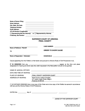 Arizona Order to Show Cause