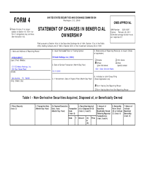 SEC Form 4 Statement of Changes in Beneficial Ownership