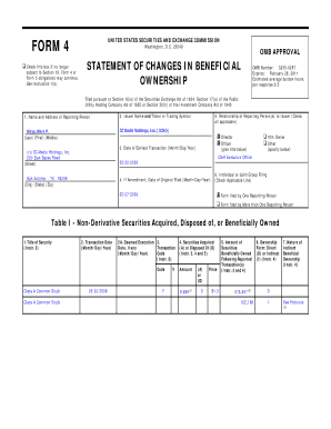 SEC Form 4 Statement of Changes in Beneficial Ownership