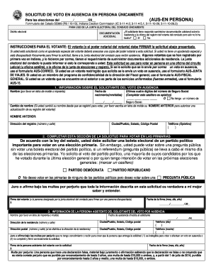 Solicitud de Voto en Ausencia en Persona Únicamente
