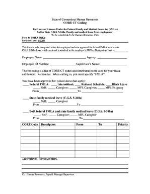 Connecticut FMLA Leave of Absence Form