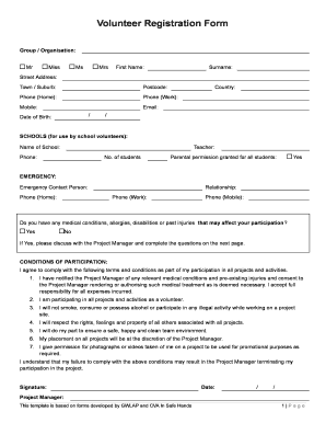 Volunteer Registration Form