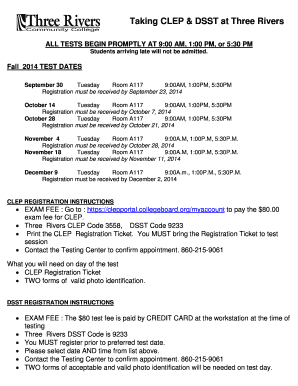 Taking CLEP DSST at Three Rivers - threerivers