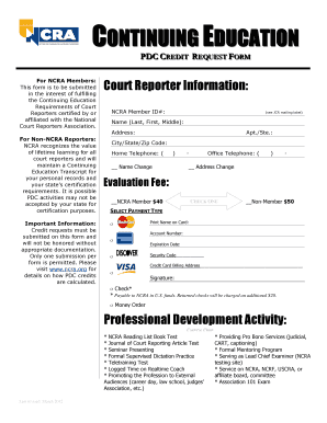 NCRA Continuing Education Credit Request Form