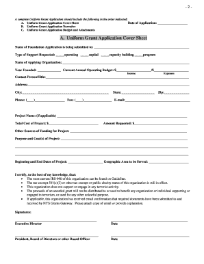 Uniform Grant Application