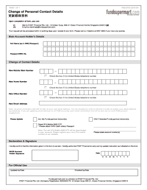 Change of Personal Contact Details Form