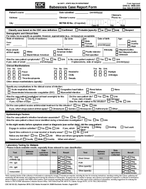 Babesiosis Case Report Form
