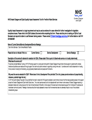 NHS Equality Impact Assessment Form