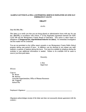 Administrative Leave Letter