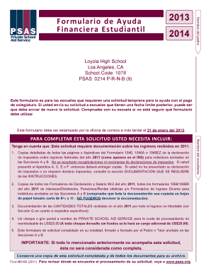 Formulario de Ayuda Financiera Estudiantil