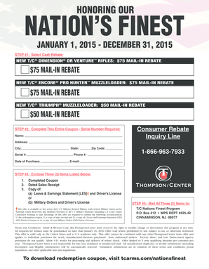 Thompson Center Arms Military Rebate Form