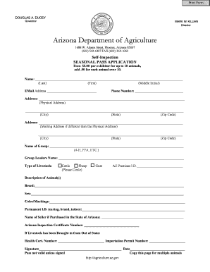 Arizona Seasonal Pass Application