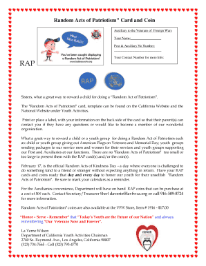 Random Acts of Patriotism Card and Coin