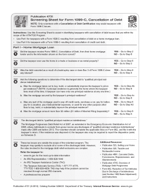 IRS Form 1099-C Screening Sheet