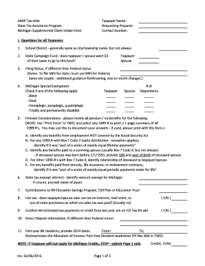 Michigan Supplemental Client Intake Form