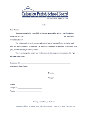 School Retention Notice