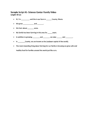 Science Center Family Video Script