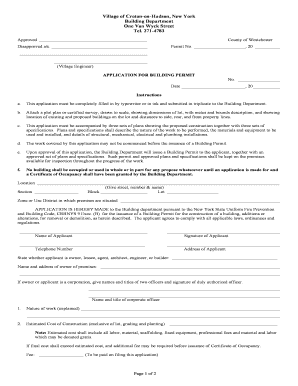 New York Building Permit Application