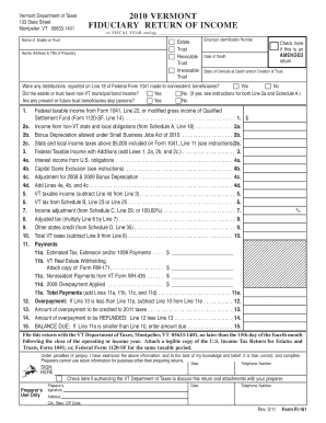 Vermont Fiduciary Income Tax Return