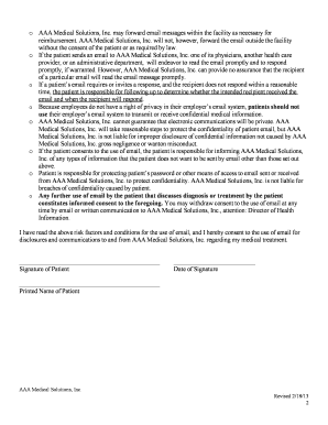 Email Informed Consent and Release Form