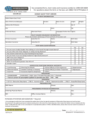 Home Sleep Test Order Form