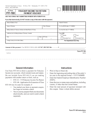 Vermont Fiduciary Income Tax Payment Voucher