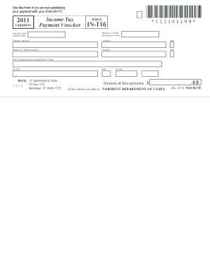 Vermont Payment Voucher IN-116