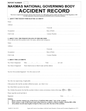 NAKMAS Accident Record Form