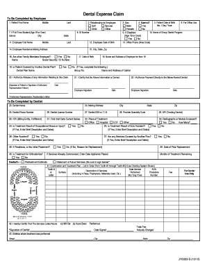 Dental Expense Claim Form