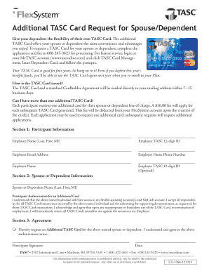 TASC Card Request for Spouse/Dependent