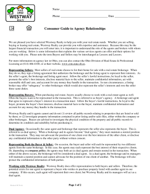 Ohio Real Estate Agency Disclosure Form